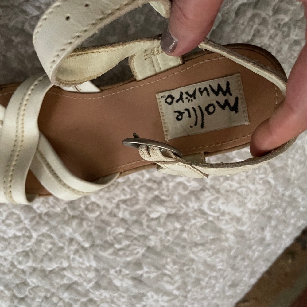 Vintage Mollie Munro White Platform sandals sz 7N